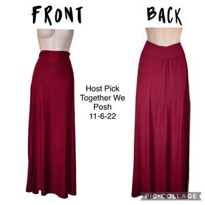 HP Ladies Banana Lemon large long wine colored maxi long skirt lightweight comfy